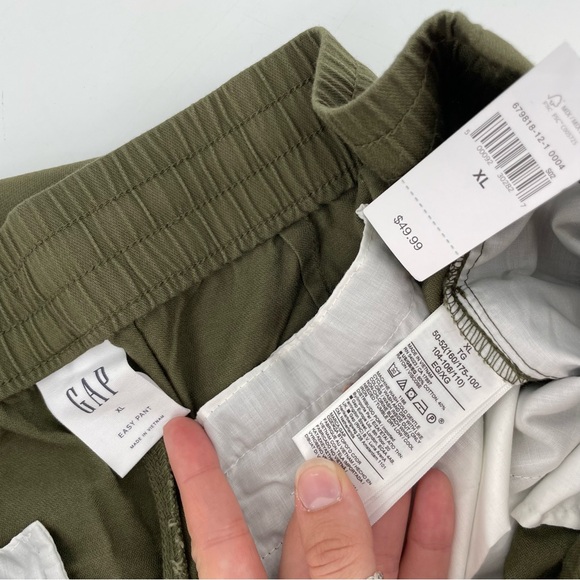 NEW GAP Easy Pant Olive Green Mid Rise Tapered Leg XL - Picture 6 of 7